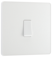 BG PCDCL12W Pearlescent White Evolve 1 Gang 20A 16AX 2 Way Light Switch - White Insert by British General (BG-PCDCL12W-Shopify-SA_1)