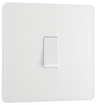 BG PCDCL12W Pearlescent White Evolve 1 Gang 20A 16AX 2 Way Light Switch - White Insert by British General (BG-PCDCL12W-Shopify-SA_1)