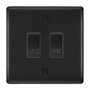 BG Matt Black 2 Gang Custom Grid Switch Panel Labelled Kitchen Appliance by British General (BG-NEXUS-MB-Kitchen-Appliance-2Gang)