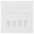 BG Nexus White Moulded 8 Gang Switch 4x Trailing Edge LED Dimmer 4x Intermediate Custom Grid Switch