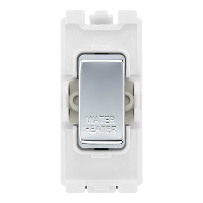 BG RRWHPC Polished Chrome 20 Amp DP Appliance Grid Switch Labelled Water Heater by British General (BG-RRWHPC+RPC30)