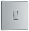 BG Electrical FPC13 Nexus Screwless Flat-Plate Single Intermediate Light Switch Polished Chrome 10A by British General (BG-FPC13-Shopify-SA_1)
