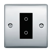BG Nexus Polished Chrome Single Secondary Touch Dimmer Switch Black Insert by British General (BG-EMTDSB+NPCEMS1)