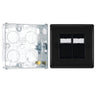 BG Nexus Matt Black RJ45 Double Data Outlet Socket NFBRJ452 with 25mm Steel Back Box by British General (BG-NFBRJ452+HGS02)