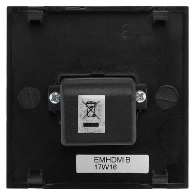 BG Nexus Brushed Steel HDMI Socket Black insert