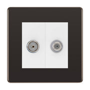 BG Flatplate Screwless Black Nickel TV & Satellite Socket FBN65W by BG Nexus (BG-FBN65W)