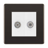 BG Flatplate Screwless Black Nickel TV & Satellite Socket FBN65W by BG Nexus (BG-FBN65W)