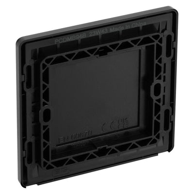 BG Evolve Matt Black Single Blank Plate PCDMB94B with 35mm Steel Back Box