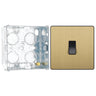 BG Evolve Satin Brass 1 Gang 20A 16AX Intermediate Light Switch PCDSB13B with 35mm Steel Back Box