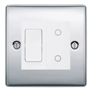BG Polished Chrome 2 Gang Custom Switch 1x 2 Way Switch 1x Master Touch Dimmer White Inserts by British General (BG-NEXUS-PC-2G-1x-2WAY-SWITCH-1x-MTD-WI)