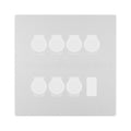 BG Evolve Brushed Steel 7 Gang Trailing Edge LED Dimmer Light Switch 2 Way Custom Switch