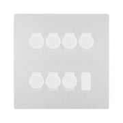 BG Evolve Brushed Steel 7 Gang Trailing Edge LED Dimmer Light Switch 2 Way Custom Switch by British General (Evolve-BS-CUSTOM-7GANG-7xDIMMER-2WAY)