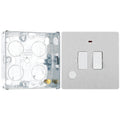 BG Evolve Brushed Steel 13A Flex Outlet Neon Switched Fused Connection Unit PCDBS52W with 25mm Steel Back Box