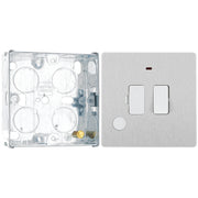 BG Evolve Brushed Steel 13A Flex Outlet Neon Switched Fused Connection Unit PCDBS52W with 25mm Steel Back Box
