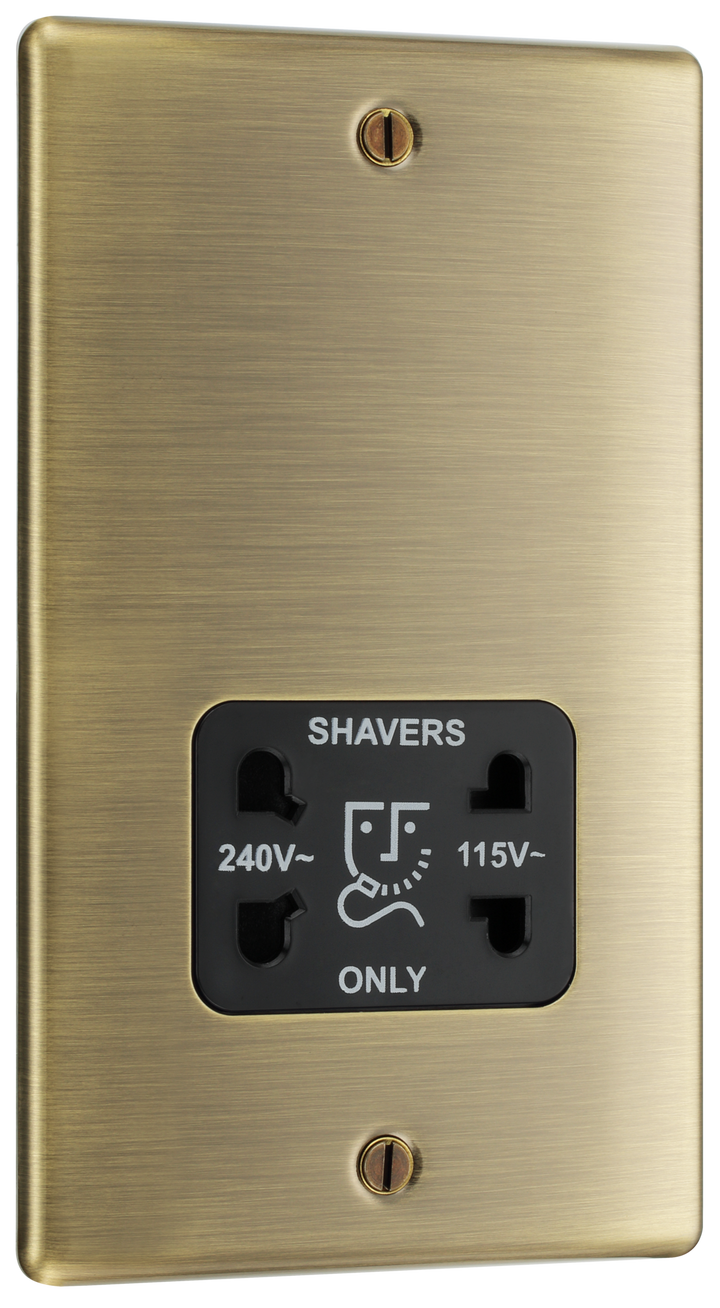 NAB20B Front - This dual voltage shaver socket from British General is suitable for use with 240V and 115V shavers and electric toothbrushes.