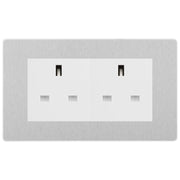 BG Evolve Brushed Steel 4 Gang 13A Unswitched Socket - PCDBS4GUSSW by British General (BG-PCDBS4GUSSW)