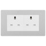 BG Evolve Brushed Steel 4 Gang 13A Unswitched Socket - PCDBS4GUSSW by British General (BG-PCDBS4GUSSW)