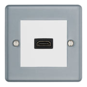 BG Metal Clad Single HDMI Socket - White Insert