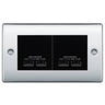 BG Nexus Polished Chrome 4G Euro Plate with 2X USB-A Dual Chargers Black Insert by British General (BG-NPCEMR4+EMUSB3B)