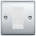 BG Nexus Polished Chrome Single Master Telephone Socket – White Insert
