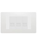 BG Evolve Pearlescent White 3 Gang RJ11 Telephone Socket Euro Module - White Insert