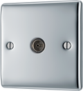 BG NPC60 Nexus Metal Polished Chrome 1 Gang Co-Axial Socket