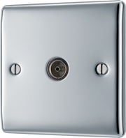 BG NPC60 Nexus Metal Polished Chrome 1 Gang Co-Axial Socket by British General (BG-NPC60-Shopify-SA_1)