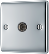 BG NPC60 Nexus Metal Polished Chrome 1 Gang Co-Axial Socket by British General (BG-NPC60-Shopify-SA_1)