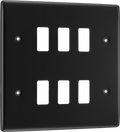 BG RNFB6 Nexus Metal Matt Black 6 Module Grid Front Plate