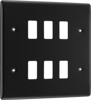BG RNFB6 Nexus Metal Matt Black 6 Module Grid Front Plate