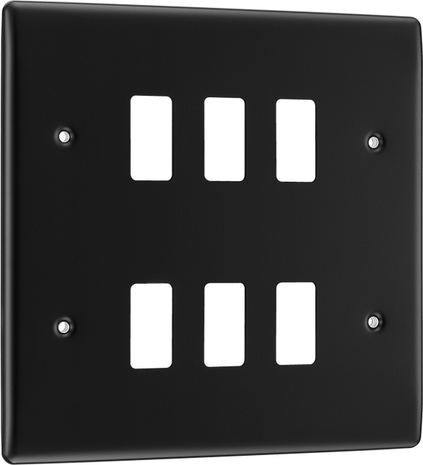 BG RNFB6 Nexus Metal Matt Black 6 Module Grid Front Plate