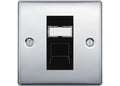 BG Nexus Polished Chrome Steel 1 Gang RJ45 Data Socket NPCRJ451B Black Insert