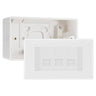 BG White Moulded 3 Gang RJ11 Telephone Socket Euro Module with 50mm Back Box - White Insert by British General (BG-EMRJ11W-3G-50)