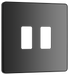 RPCDBC2B Front - The Grid modular range from British General allows you to build your own module configuration with a variety of combinations and finishes. This black chrome finish Evolve front plate clips on for a seamless finish, and can accommodate 2 Grid modules - ideal for switches and other domestic applications.