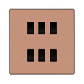 BG Evolve Polished Copper 6 Gang Intermediate Custom Grid Light Switch with Back Box Included