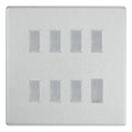 BG Brushed Steel Screwless Satin Chrome 7 Gang 2 Way Custom Grid Light Switch Back Box Included