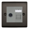 BG Nexus Black Nickel TV Aerial & RJ45 CAT6 Data Socket - Grey Insert by British General