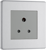 BG FBS29G Flatplate Screwless 5A, Unswitched Socket Round Pin Brushed Steel by British General (BG-FBS29G-Shopify-SA_1)