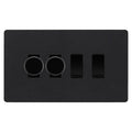 BG Evolve Matt Black 4 Gang Light Switch 2x Trailing Edge LED Dimmer 2x 2 Way Custom Switch
