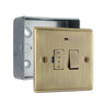 BG Nexus Antique Brass 13A Neon Switched Fused Spur Unit with Surface Pattress Back Box by British General (BG-NAB52+MC501)