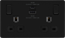 BG Screwless FFB22UAC45B Matt Black Double Socket with USB 45W Type A & C USB by British General (BG-FFB22UAC45B-1)