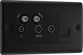 BG NFB69 Nexus Metal Quadplex TV FM SAT (x2) - Black Insert - Matt Black
