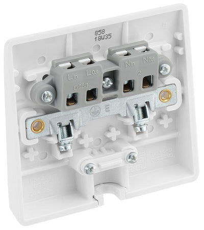BG 858 Moulded Round Edge | White | 20A Bottom Entry Flex Outlet by British General (BG-858)