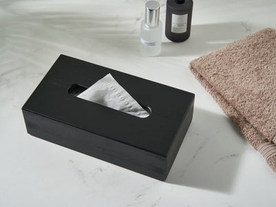 Corby Buxton Rectangle Tissue Box Cover in Black BUSA Bamboo