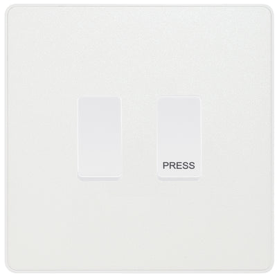 BG Evolve Pearlescent White 2G Grid Switch – 20A 2-Way & Retractive Press Module by British General (BG-Evolve-CL-2G-1x2Way-1xPress)