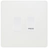 BG Evolve Pearlescent White 2G Grid Switch – 20A 2-Way & Retractive Press Module by British General (BG-Evolve-CL-2G-1x2Way-1xPress)