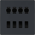 BG Evolve Matt Grey 8 Gang Switch 4x Trailing Edge LED Dimmer 4x 2Way Custom Switch