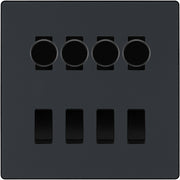 BG Evolve Matt Grey 8 Gang Switch 4x Trailing Edge LED Dimmer 4x 2Way Custom Switch by British General (BG-Evolve-MG-8G-CUSTOM-4x-Dimmer-4x-2WAY)