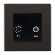 BG Screwless Black Nickel TV & Satellite Socket FBNTVSATB by British General (BG-FBNTVSATB)
