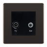 BG Screwless Black Nickel TV & Satellite Socket FBNTVSATB by British General (BG-FBNTVSATB)